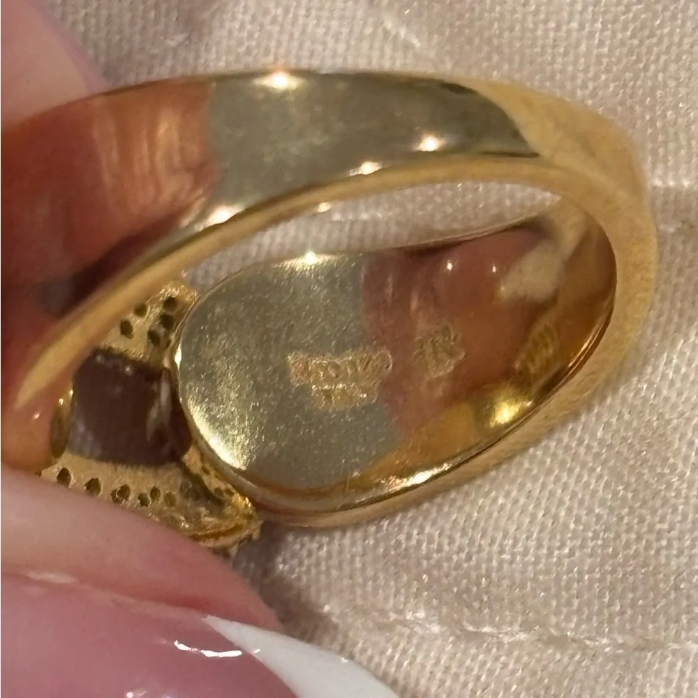 Lisa Robertson Elegant Gold and Silver Women's Ring Bronzo Italy - Picture 5 of 7